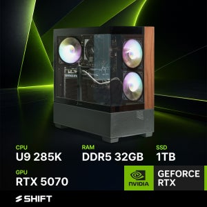 주연테크 시프트 인텔 코어 울트라9 285K RTX 5070 DDR5 32G NVMe 1T 게이밍 컴퓨터 D6285K57 블랙