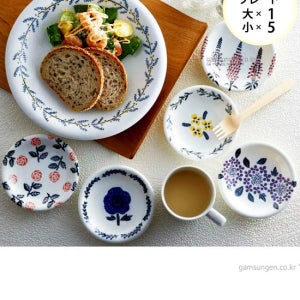 마에바타 부케 파티접시 6P 세트 로맨틱 테이블웨어