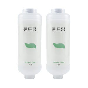 필터 샤워기 여행 필터 욕실 인테리어 녹물 염소 제거 리필 물드림 세트 유칼립투스향, 2개