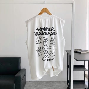 남자 나시 오버핏 민소매 분또 바캉스무드 박스 휴양지 티셔츠