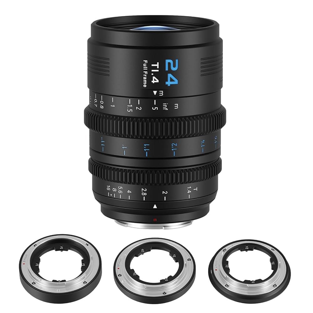 SIRUI VP 비전 프라임 T1 프레임 시네 렌즈 마운트가 미리 설치된 24mm 수동 포커스 시네마 교체 가능한 RF 마운트 블랙 3 Lens Set Black