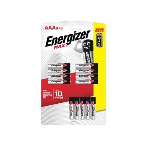 알카라인 건전지 맥스 AAA 13개입 휴대용 고에너지건전지 의료기기배터리 계산기용 산업용