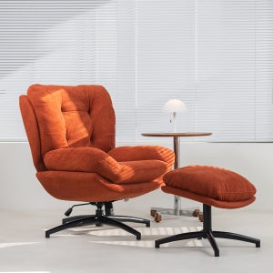 허그 1인 독서 암체어 무중력 안락의자 (스툴포함) 브릭오렌지