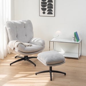 허그 1인 독서 암체어 무중력 안락의자 (스툴포함) 라이트그레이