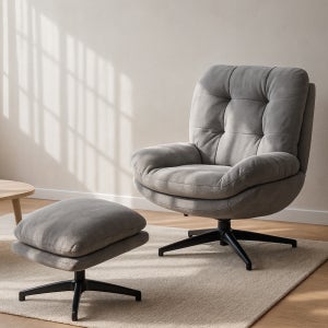 허그 1인 독서 암체어 무중력 안락의자 (스툴포함) 그레이