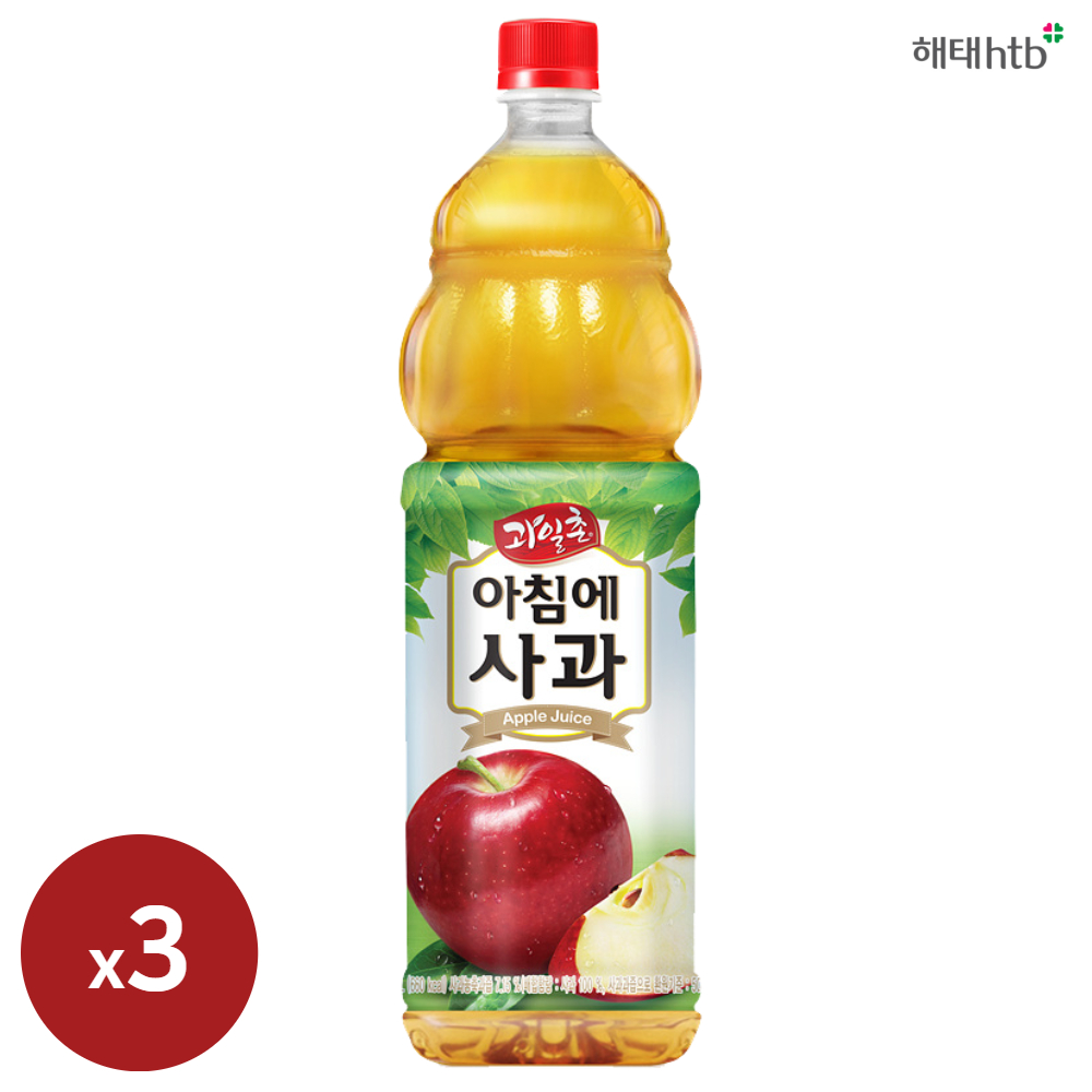 해태 과일촌 사과 1.5L 3입 주스 쥬스 음료수 사과 과즙 50%