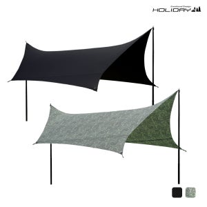 홀리데이 캠핑 블랙코팅 나일론 실타프 스팅레이 헥사 타프