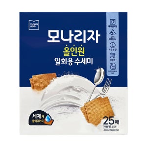 모나리자 올인원 일회용 수세미 25매 1개