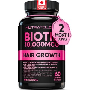뉴트라톨로지 비오틴 10000MCG 모발 비타민 여성용 캐나다산 60캡슐
