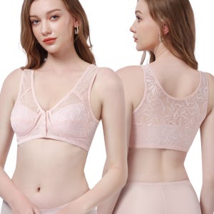 벨라뮤즈 국내산 앞단추 인견 시원한 레이스 노와이어 브라 85B-110B까지 빅사이즈 가능 BR-7009