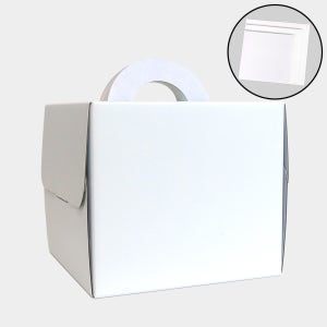 라라패키지 2단 케이크 2호상자 21cm 화이트 50개 받침포함