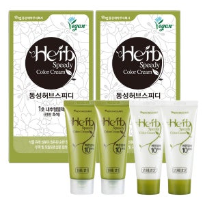 동성제약 허브 스피디 칼라크림 비건 염모제 60g, 1호 내추럴블랙, 2개