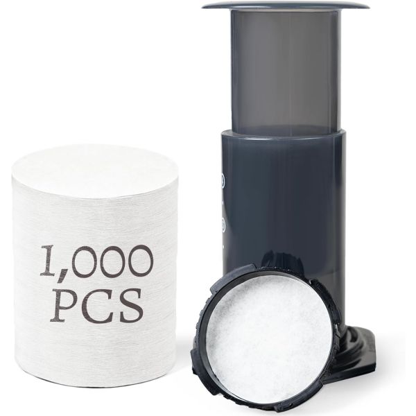 Brew Choice 커피 필터 여과지 스푼 휴대용 홈카페 1000개 교체용 종이 원형 일회용 에어로프레스 메이커 에스프레소 비알레띠 모카포트 아이스 드립 포트 호환 차용