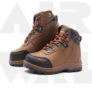 AW-601 에어워크 긴목 6인치 지퍼 기본 브라운 안전화