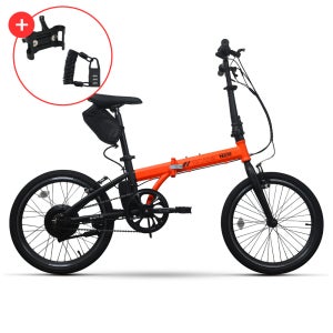 [오늘 출발] AU테크 스카닉 M20 접이식 미니벨로 여성 전동 전기 자전거 24V 5Ah, 오렌지, 50.8cm(20인치)