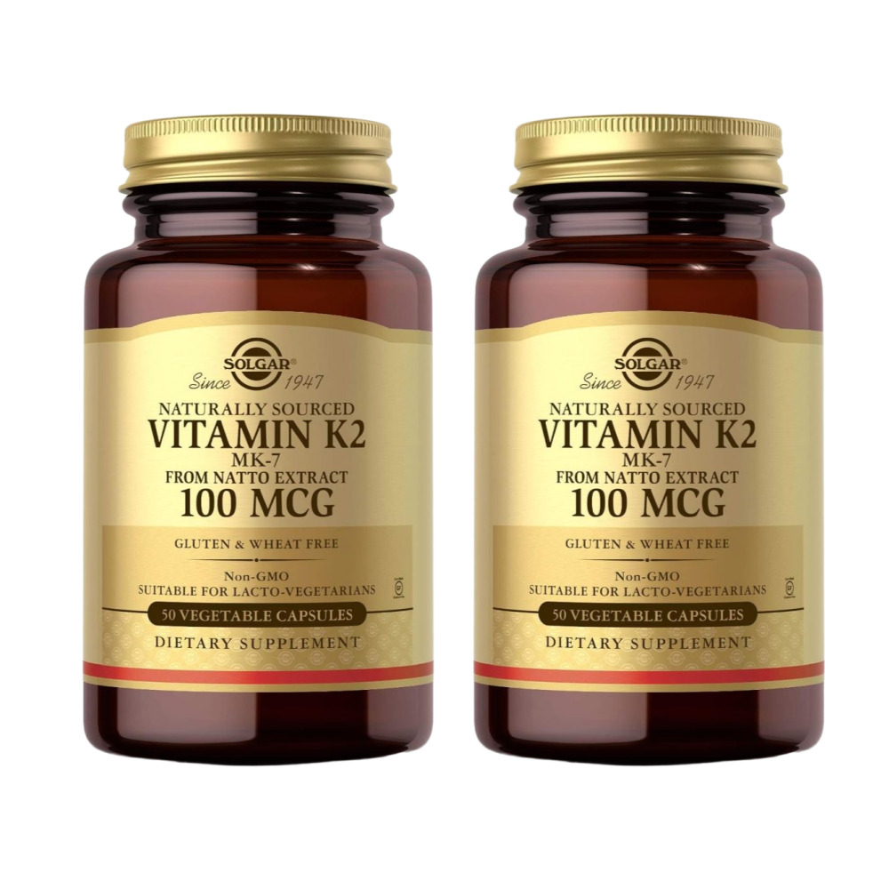 솔가 <b>비타민K2MK</b>7 K2 MK7 메나퀴논 칼슘 100<b>MCG</b> 50캡슐, 2개