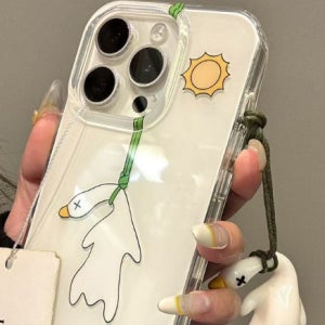 무디데이 아이폰 로스트 오리 스트랩 TPU 디자인 캐릭터 젤리 케이스