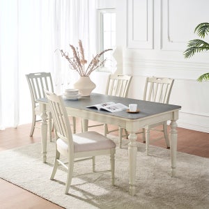 미라지가구 Luno 루노 그레이 세라믹식탁 원목 4인용 클래식 식탁세트 1500