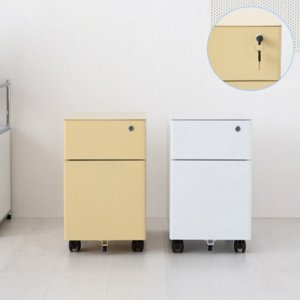 TAZO 철제 서랍장 2단 파일 문서 보관 사무용 사무실 열쇠 잠금 이동식 바퀴 수납장 서재 매장 개인서랍