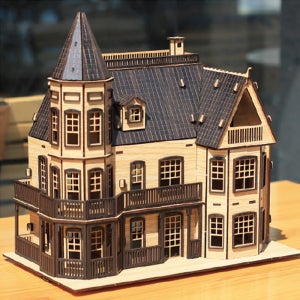 DIY 나무모형 대형 하우스 만들기, 로렐 타운홈 (블랙)