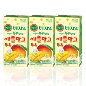 과일이꼭꼭씹히는 애플망고두유 애플망고, 190ml, 56개