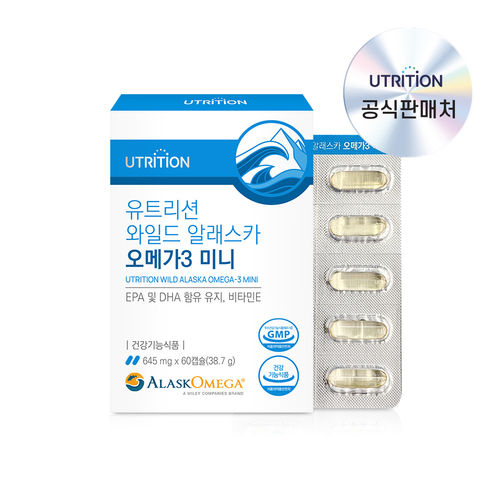 유트리션 와일드 알래스카 오메가3 미니 60캡슐, 1개