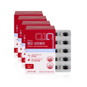 유트리션 혈당 내르베텐 고약사 약들약 베르베린 바나바잎 코큐텐 홍국 60캡슐, 4개