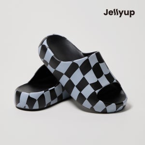 젤리업 원 블랙체크 푹신한 리커버리 슬리퍼
