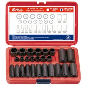 지니어스임팩트소켓 임팩트소켓세트 CM-326M 3/8x6~19 26P