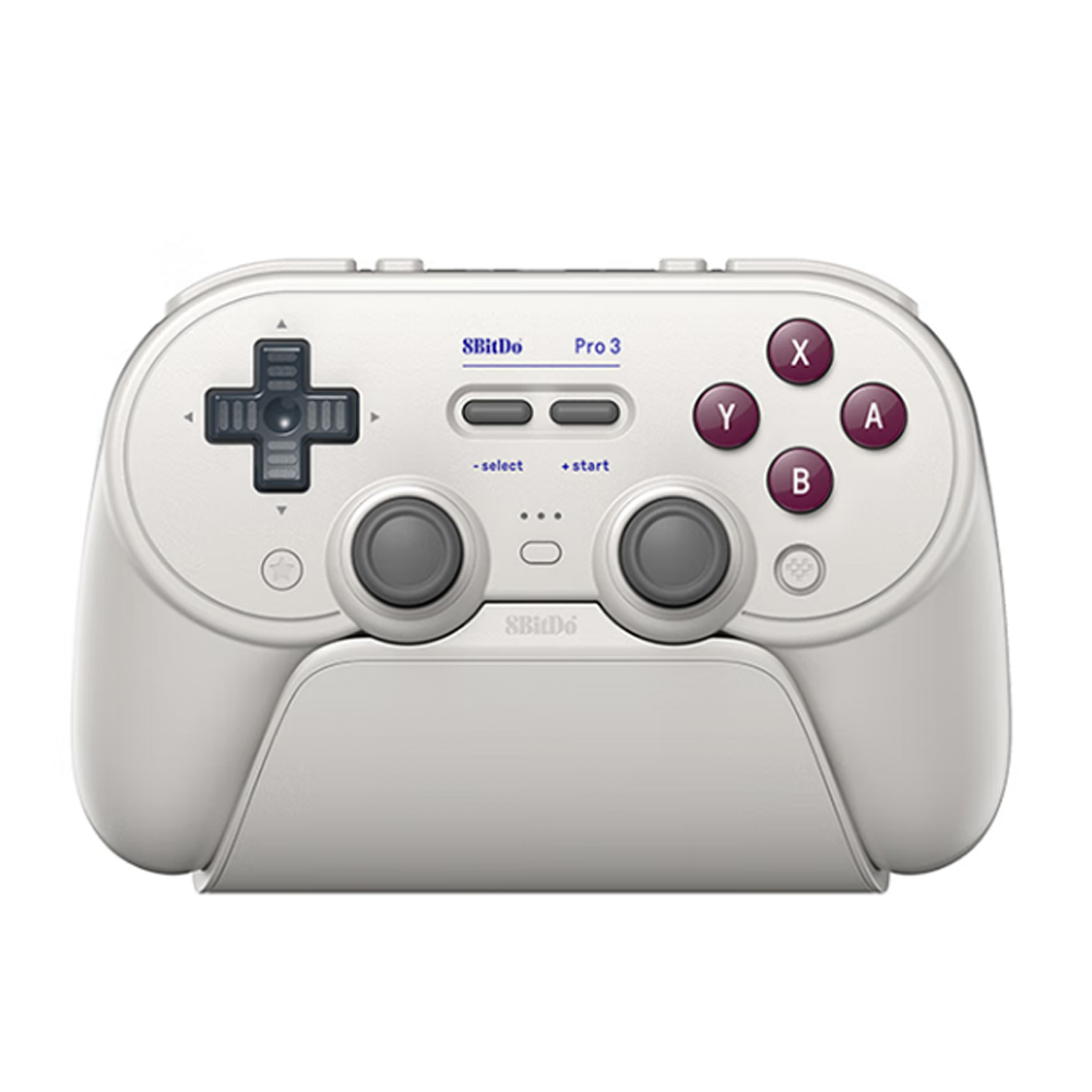8BitDo 프로3 블루투스 무선 게임패드 컨트롤러 홀트리거 충전독 포함 G클래식 (화이트)