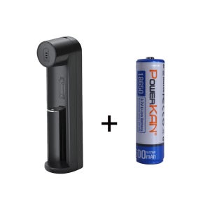 리튬이온 18650 2600mAh 1구 충전기 충전지세트 파워칸 C1