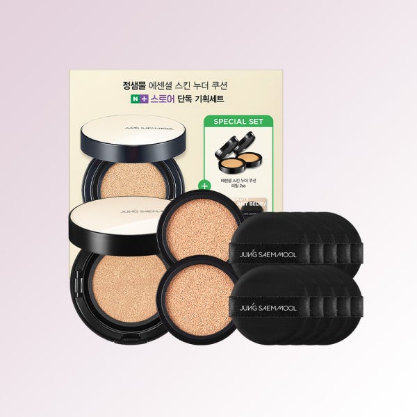 [8월 슈퍼적립]정샘물 에센셜 스킨 누더 쿠션 네이버 단독 기획 세트 (본품1+리필x2+퍼프 10매)