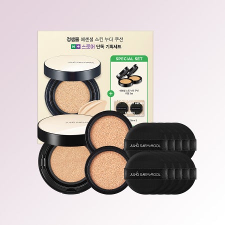 [9월슈퍼적립]정샘물 에센셜 스킨 누더 쿠션 네이버 단독 기획 세트 (본품1+리필x2+퍼프 10매)