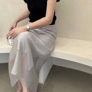 노리타 시스루 스커트 레이어드 오간자 여름 간절기 밴딩치마 3컬러