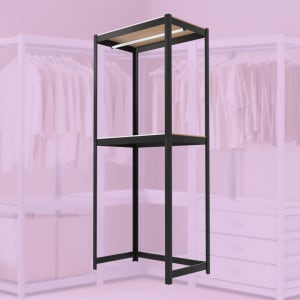 부품 보관 행거 2단 옷 거치대 800 500 1200 mm 맞춤형 폭 세로 80 50 cm 고정형 옷 걸이 스피드랙 제작