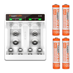 AAA 니켈수소1100mAh 충전지 4개 POWERKAN K49 4구 충전기 세트