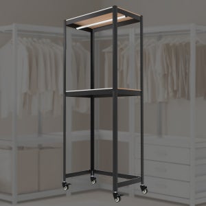가로 700 2단 맞춤 행거 700 600 1800 mm 트롤리 바지 옷장 폭 70 60 cm 와이드형 세탁기장 위 행거 국산