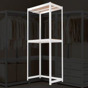 철 행거 2단 옷장 800 400 1950 mm 행가 시스템장 슬림 높이조절 옥상 조립형 행거장 홈던트하우스 매장