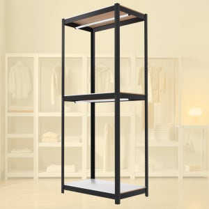 모자 3단 행거 장 800 400 2100 mm 조립형 가로 깊이 폭 80 cm 부품 보관 코트 걸이대 스피드랙 부안 짜기