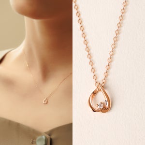 14 K 여자 물방울 목걸이 명품 심플 네크리스 로즈골드 데일리 목걸이