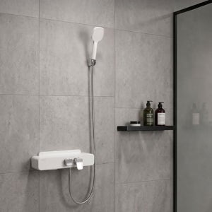 퀸넥스 국산 고급형 카스텔 선반 샤워기 샤워 욕조 수전 화장실 화이트 (셀프교체)