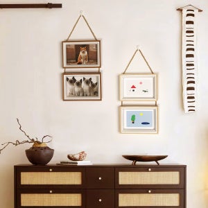 그림 벽걸이 견고한 원목 사진 프레임 조합 2피스 어린이 작업 홈 데코레이션 액자