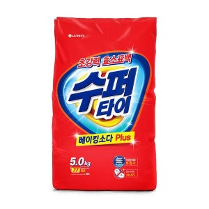 (가루세제)수퍼타이 찬물 전용 실내건조 분말세제 효소 세탁세제 일반드럼 겸용 리필 5KG