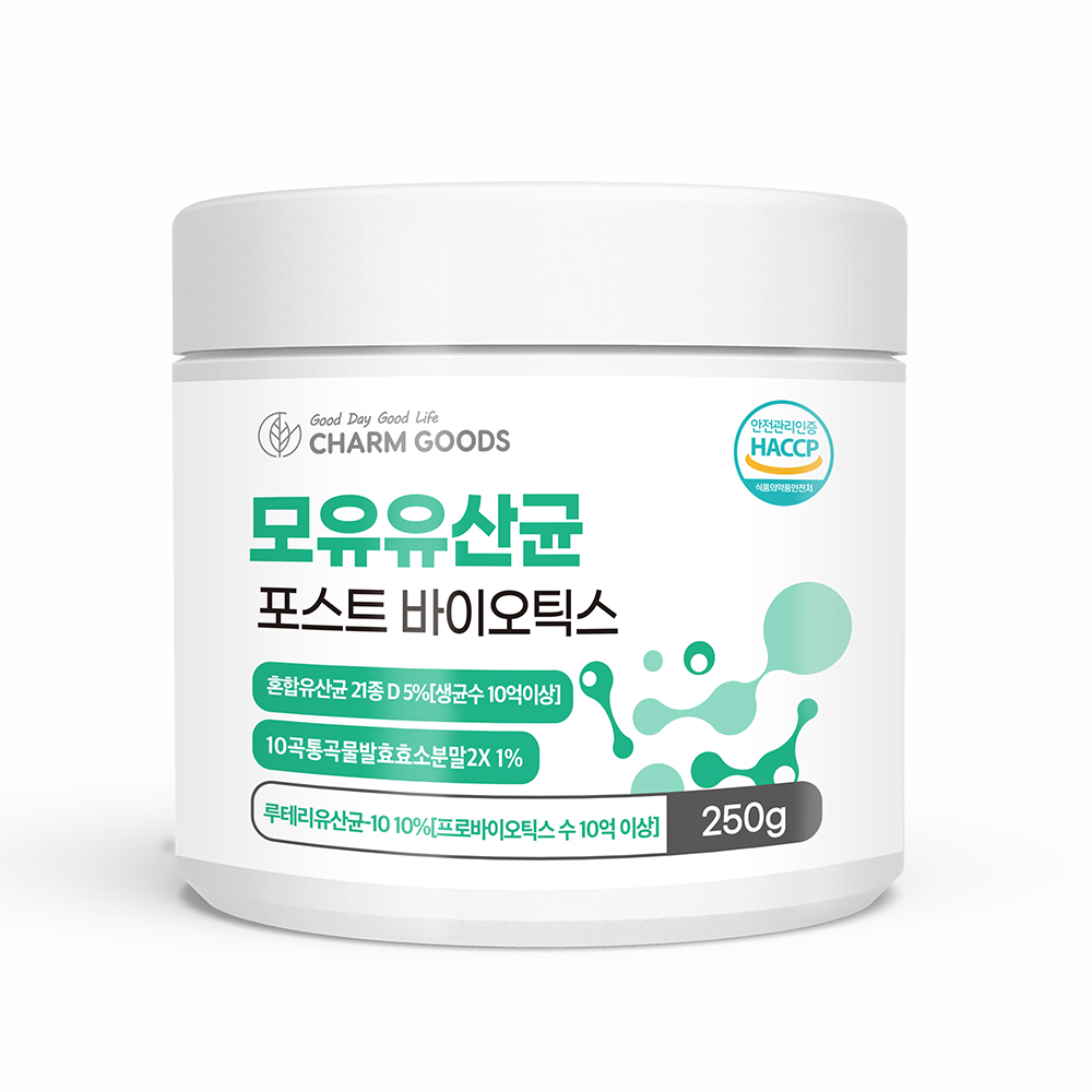 모유 <b>유산균</b> <b>포스트</b> 바이오틱스 <b>20억</b> 루테리 올리고<b>플러스</b> 발효 효소 250g, 1개