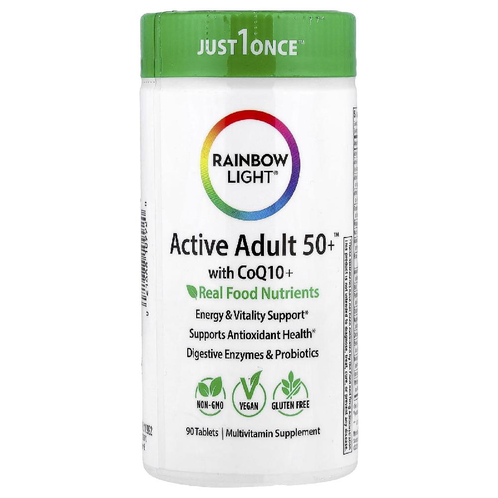 레인보우라이트 <b>액티브 어덜트</b> 피프티 플러스 위드 코큐텐 <b>50</b>세 이상 CoQ10 90정X1개