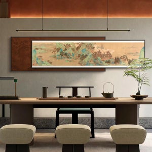 장산 연운 풍수 다실 주방 배경 벽 사무실 풍경 중첩 인테리어 액자