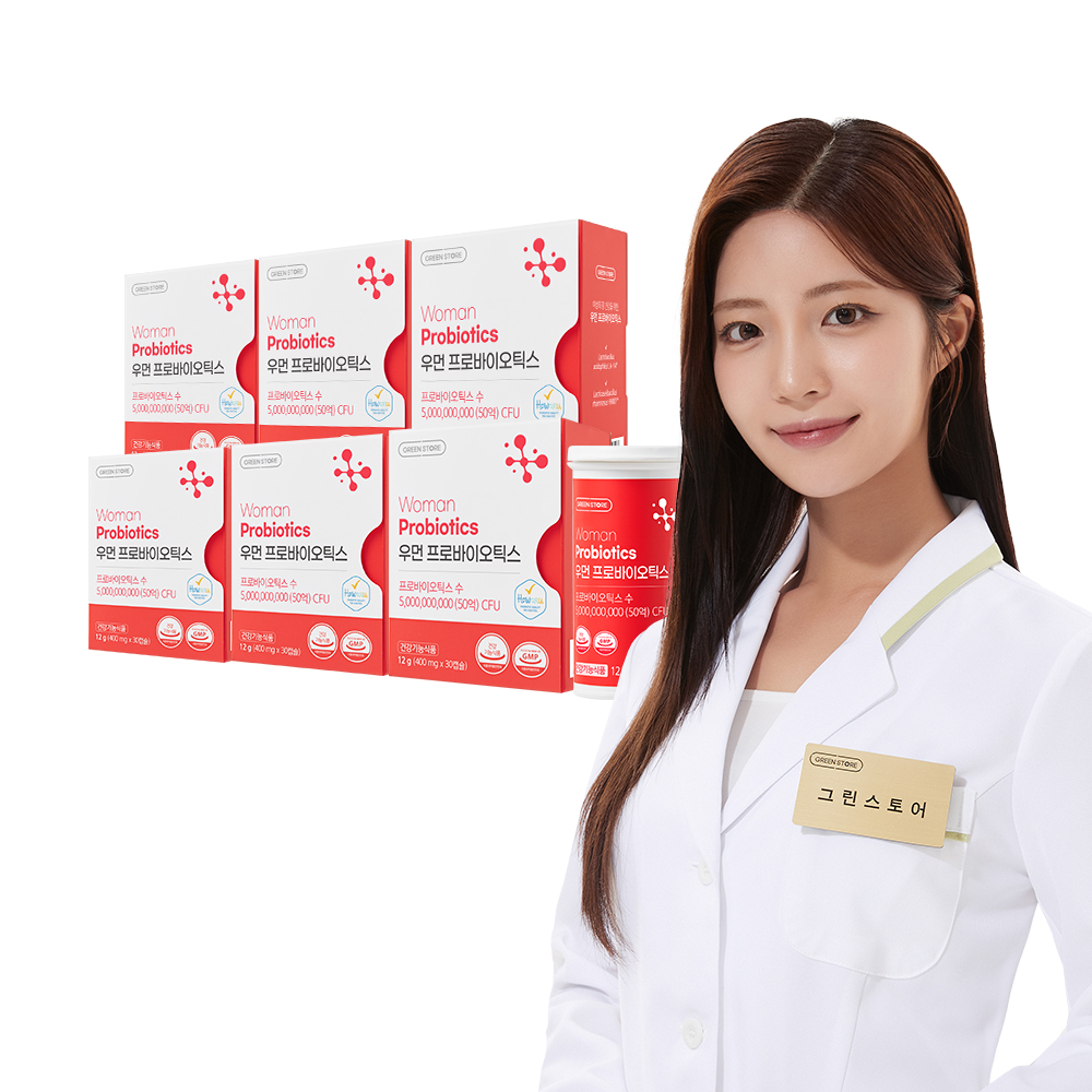 그린스토어 우먼 <b>프로바이오틱스</b> 30캡슐, 6개