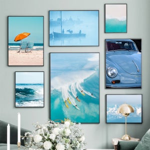 푸른 하늘과 바다 풍경화 거실 벽 서재 벽걸이 그림 복도 통로 심플 모던 바닷물 액자