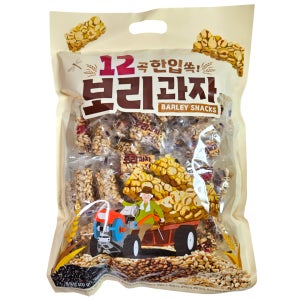 한입쏙 12곡 보리과자 400g x 3개 미니 길쭉이 개별포장 탕비실 곡물스낵 9곡보리과자