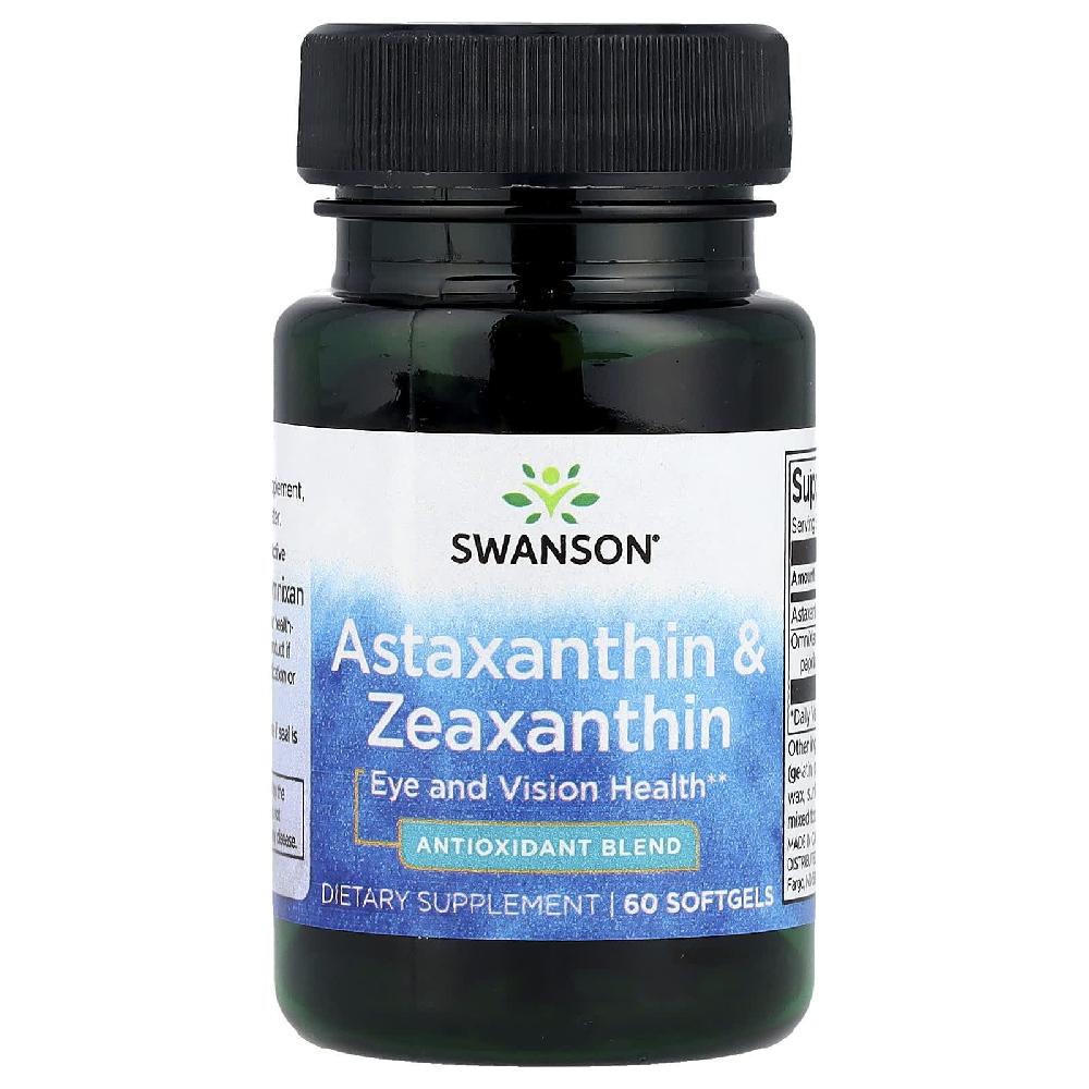 스완슨 아스타잔틴 지아잔틴 Astaxanthin <b>Zeaxanthin</b> 소프트젤 60정